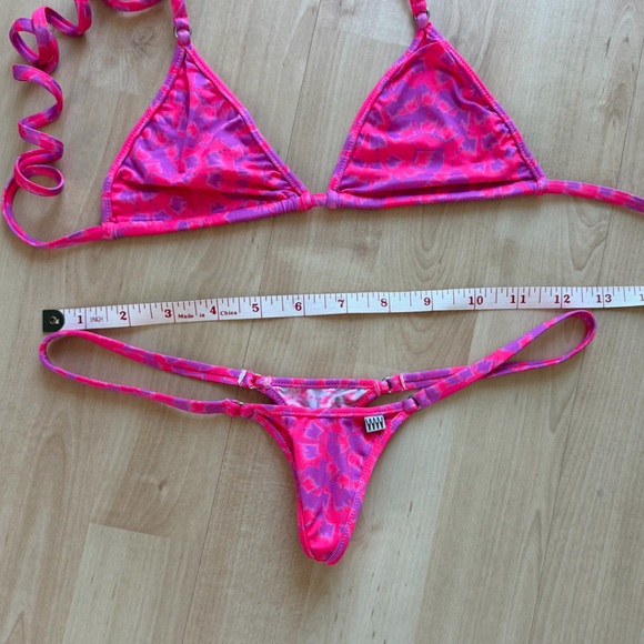 Wicked Weasel Micro Bikini Set Neon Pink Purple Tie-dye - Picture 8 of 9
